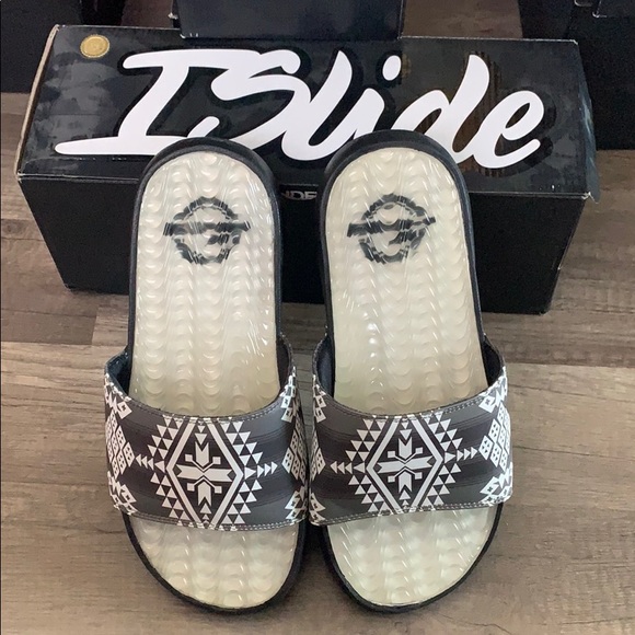 ISLIDE AZTEC WAVES GEL black/white Aztec - Picture 1 of 7